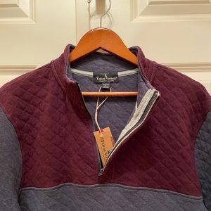 Taylor Vintage Quarter Zip Quilted Knit Pullover